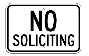 Aluminum No Soliciting Sign